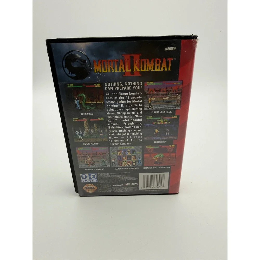 Mortal Kombat II Sega Genesis Game CIB Case Manual Midway Acclaim MK2 TESTED